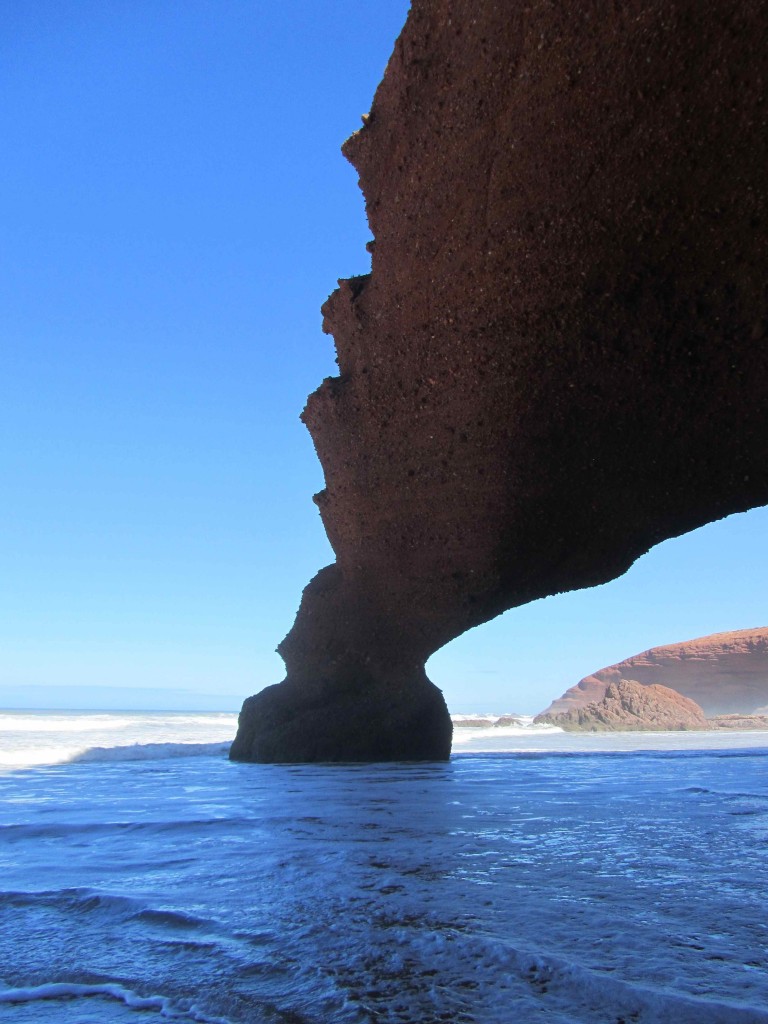 One of the sea-worn rocky archways at Legzira beach