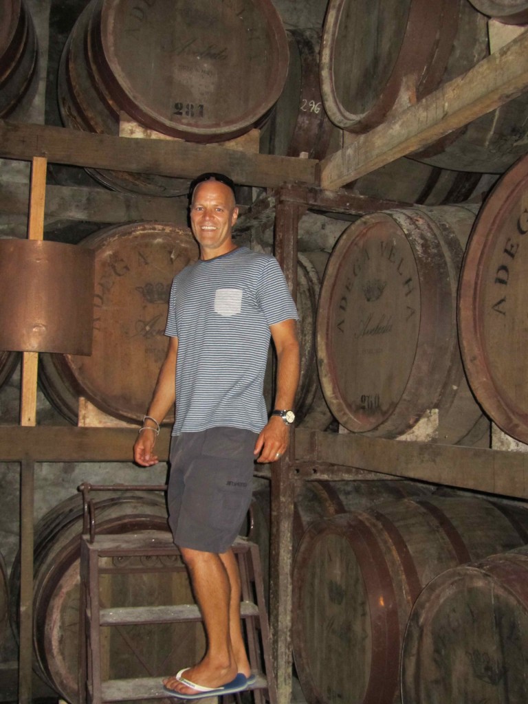 Leigh investigating the brandy barrels, Quinta da Aveleda