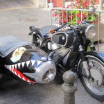 Motorbike and sidecar, La Cadiere d'Azur